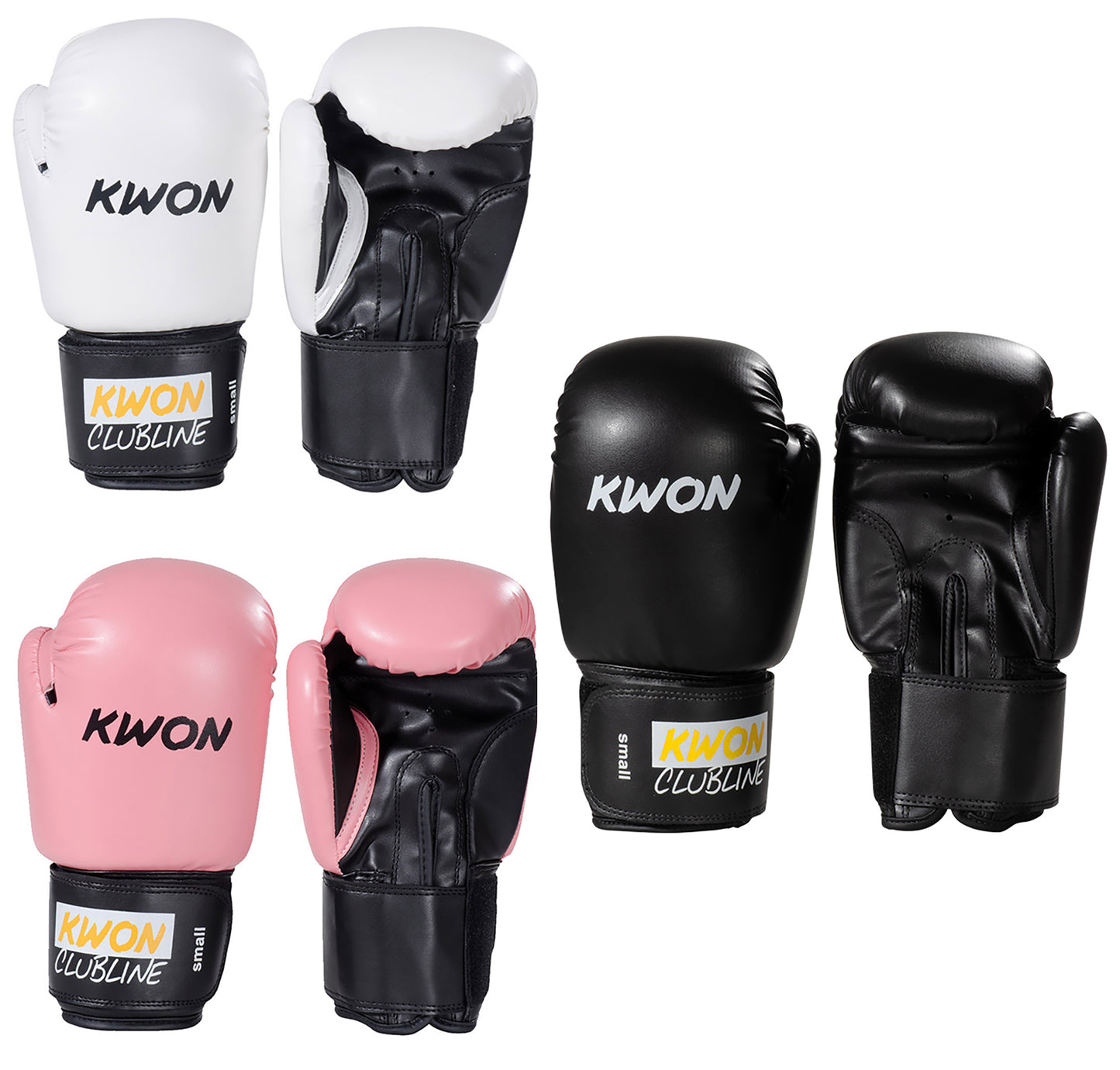 Boxhandschuhe KWON CLUBLINE Pointer – Small Hand (8 oz) | Weiß / Pink / Schwarz