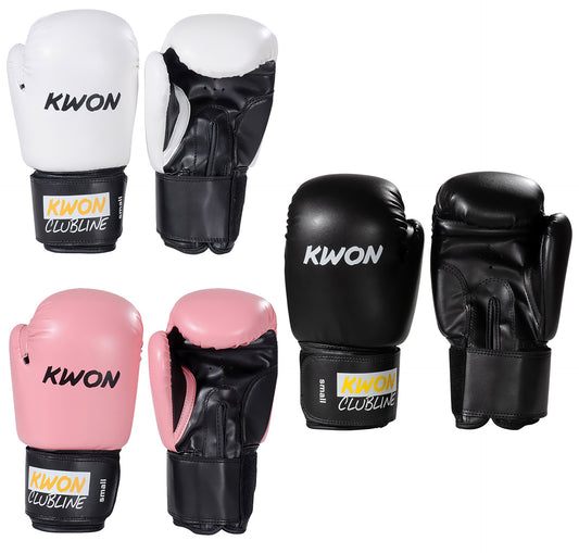 Boxhandschuhe KWON CLUBLINE Pointer – Small Hand (8 oz) | Weiß / Pink / Schwarz